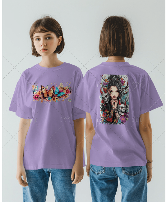 Anime Ghost Girl Back Printed T-shirt