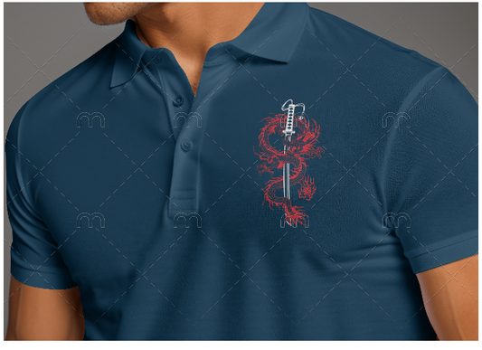 Katana Dragon Polo T-shirt